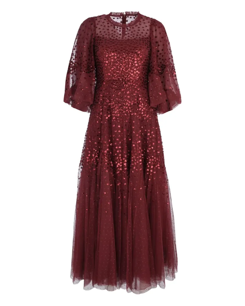 Needle & Thread Scallop sequin-embellishment midi dress - Rot Rot