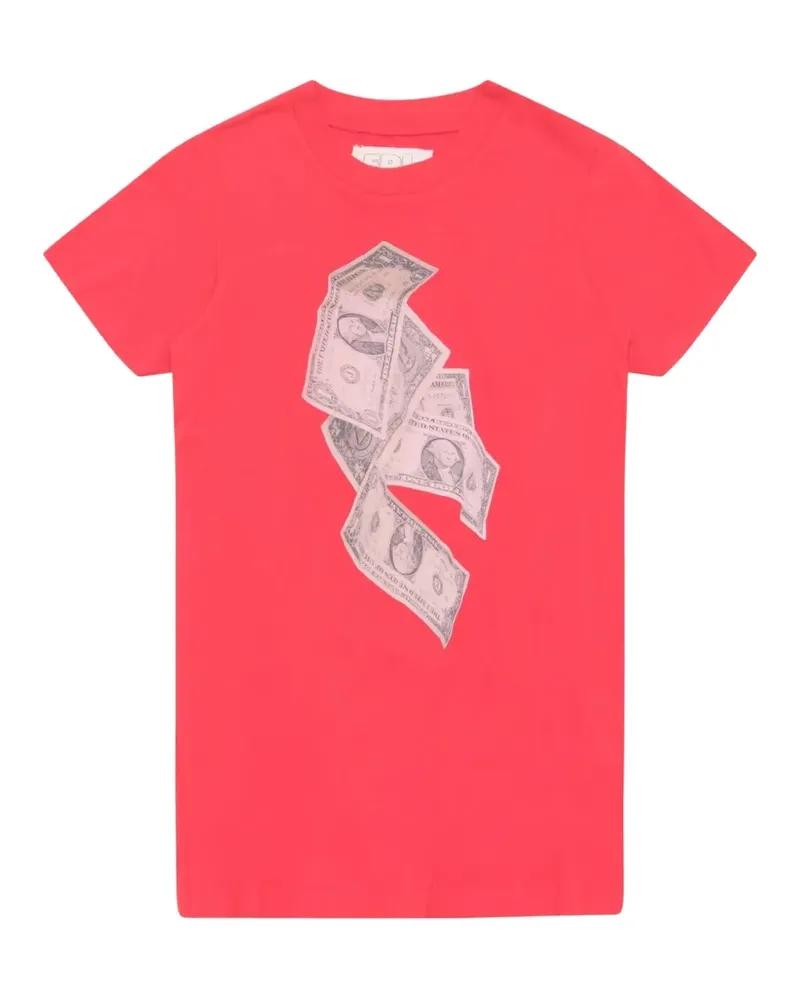 ERL T-Shirt mit Money-Print - Rot Rot