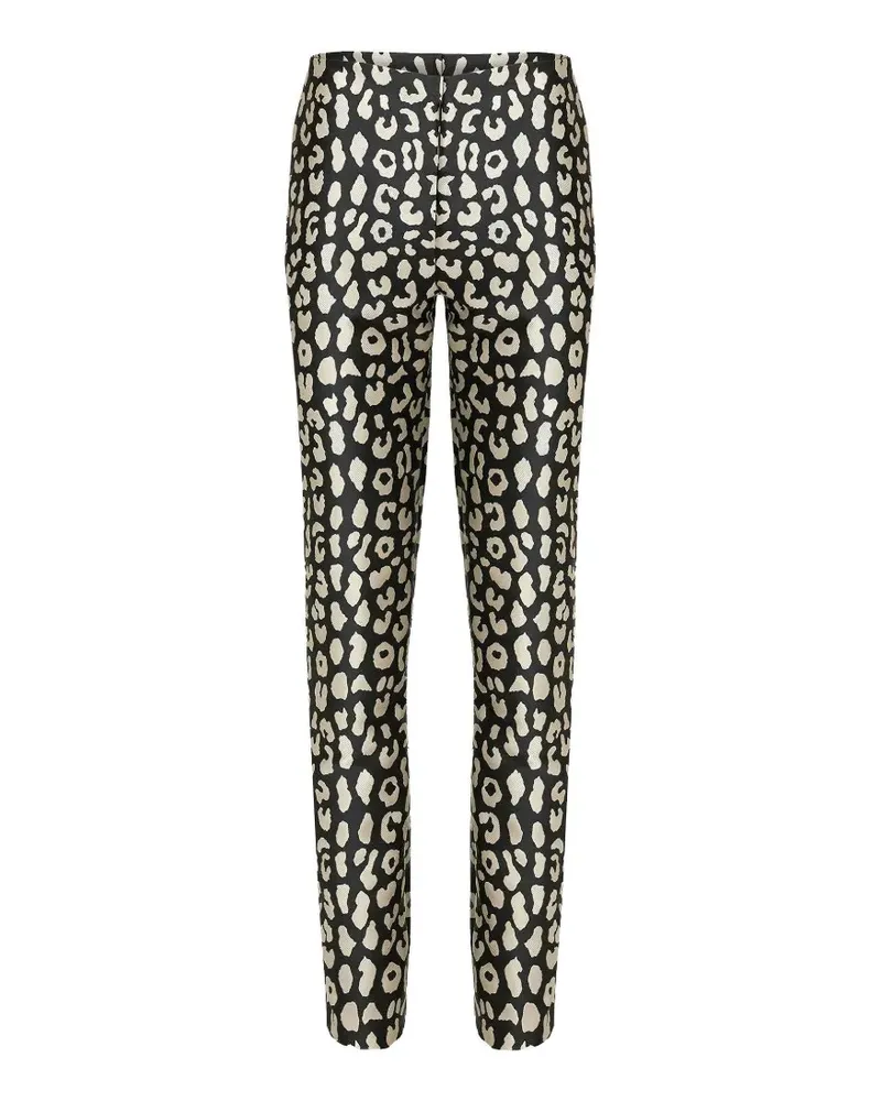 Carolina Herrera New York Zigarettenhose mit Leopardenprint - Schwarz Schwarz
