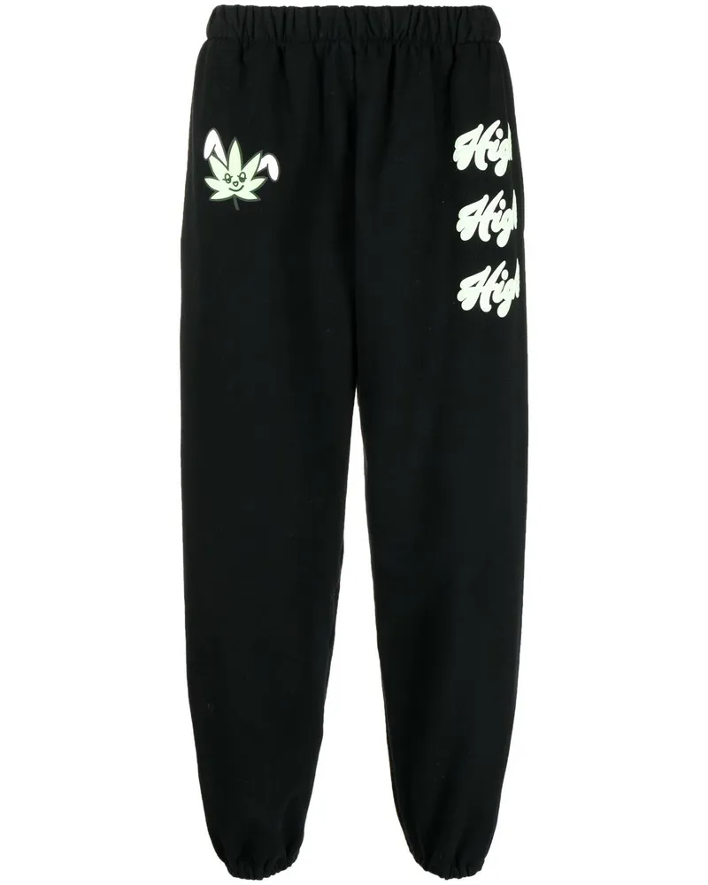 Natasha Zinko Jogginghose mit "High"-Print - Schwarz Schwarz