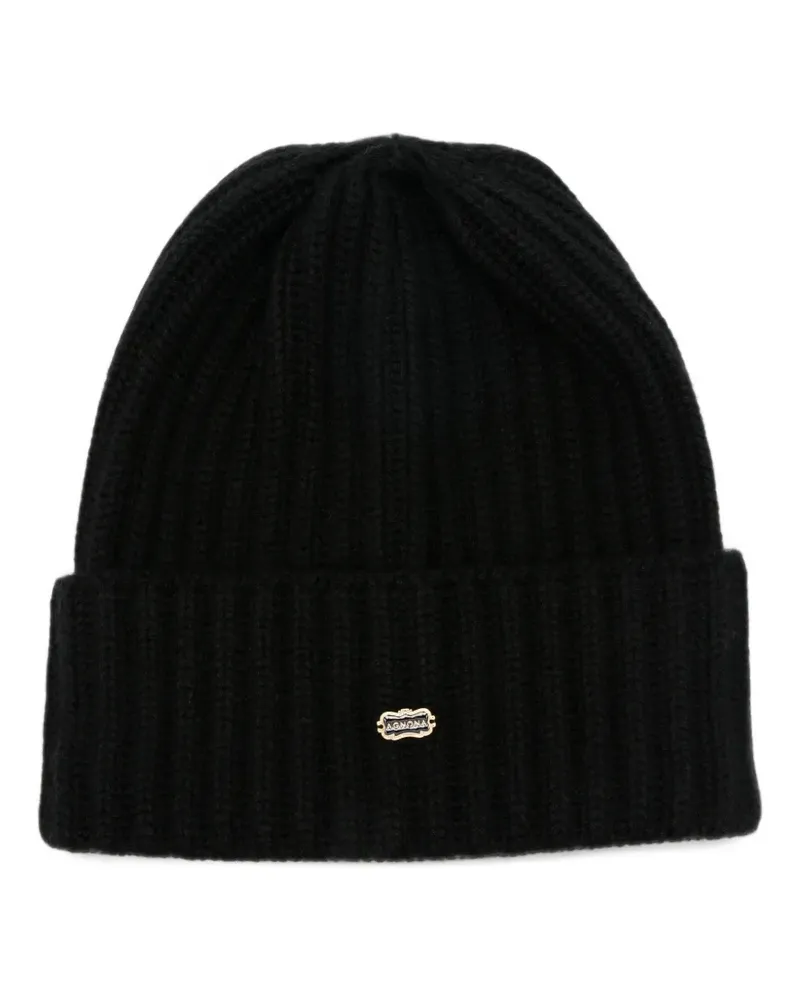 AGNONA ribbed-knit beanie hat - Schwarz Schwarz