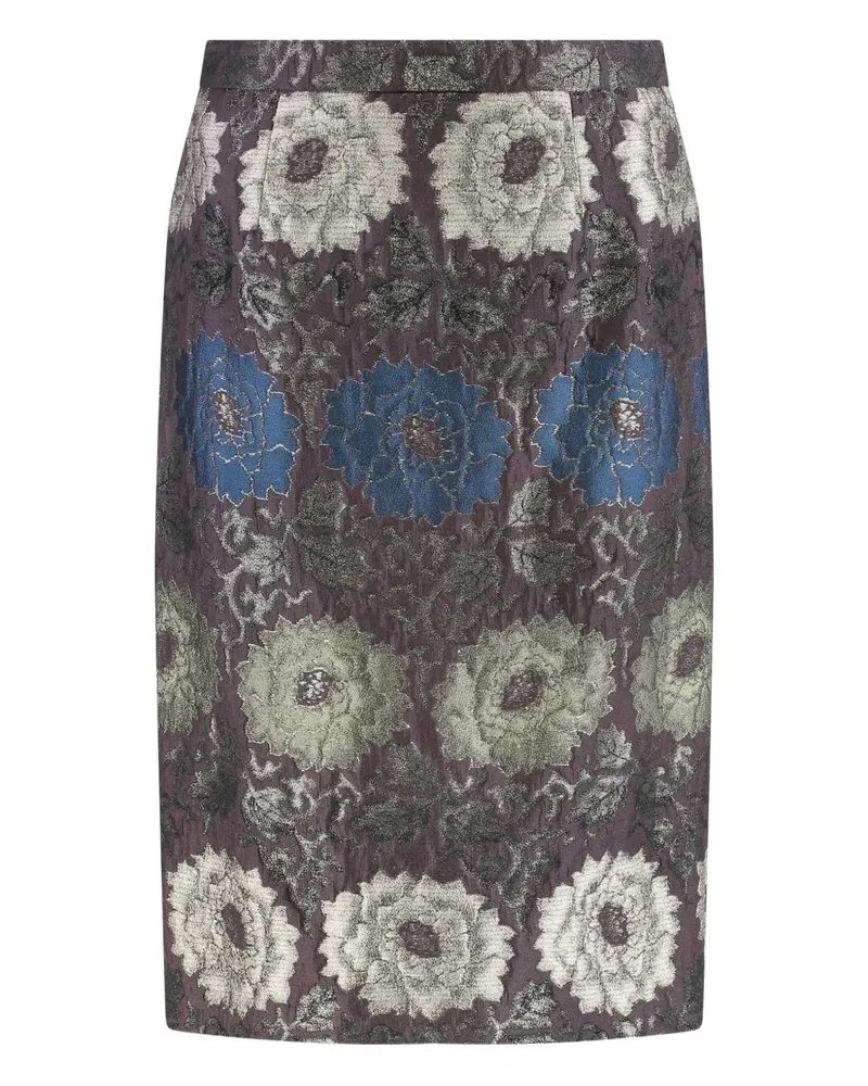 Etro floral-brocade skirt - Violett Violett
