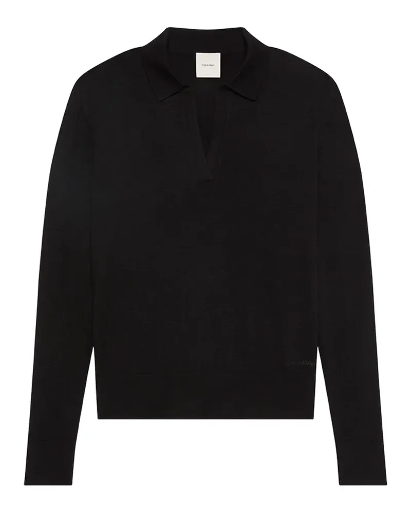 Calvin Klein long-sleeve V-neck sweater - Schwarz Schwarz