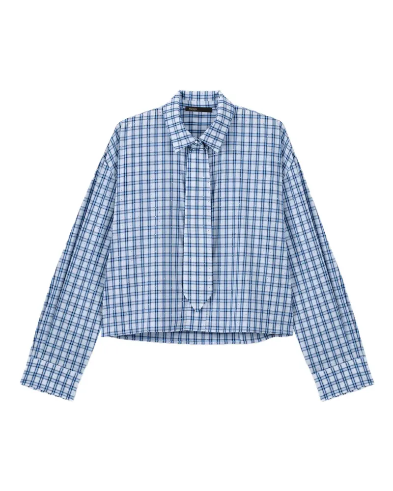 Maje Kariertes Cropped-Hemd - Blau Blau