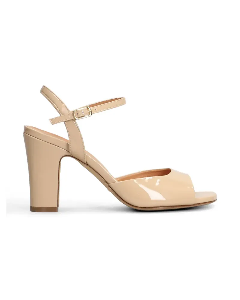Julie Dee patent-finish ankle-strap sandals - Nude Nude