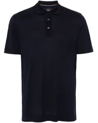 HUGO BOSS Fein gestricktes Poloshirt Blau