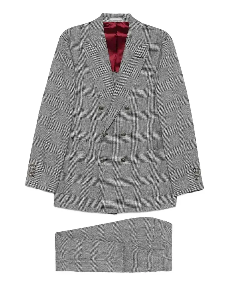 Brunello Cucinelli plaid double-breasted suit - Grau Grau