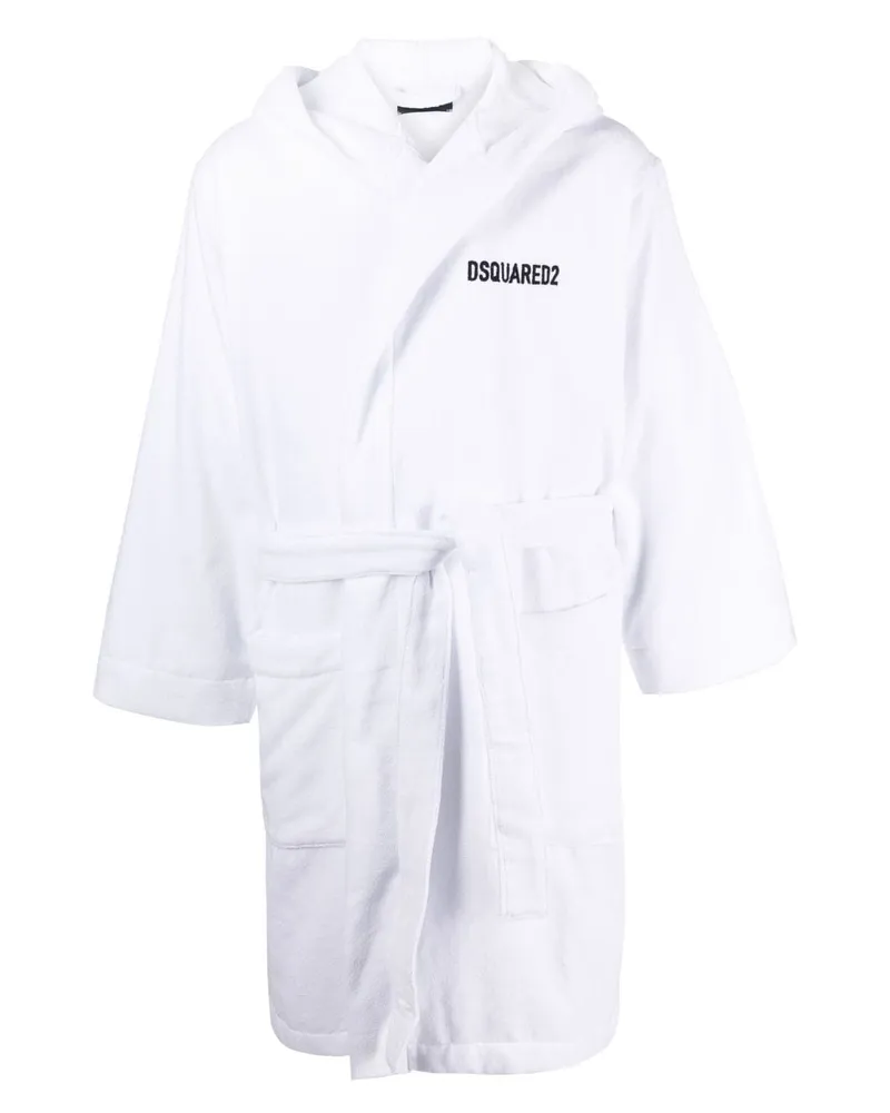 Dsquared2 Bademantel mit Kapuze - Weiß Weiß