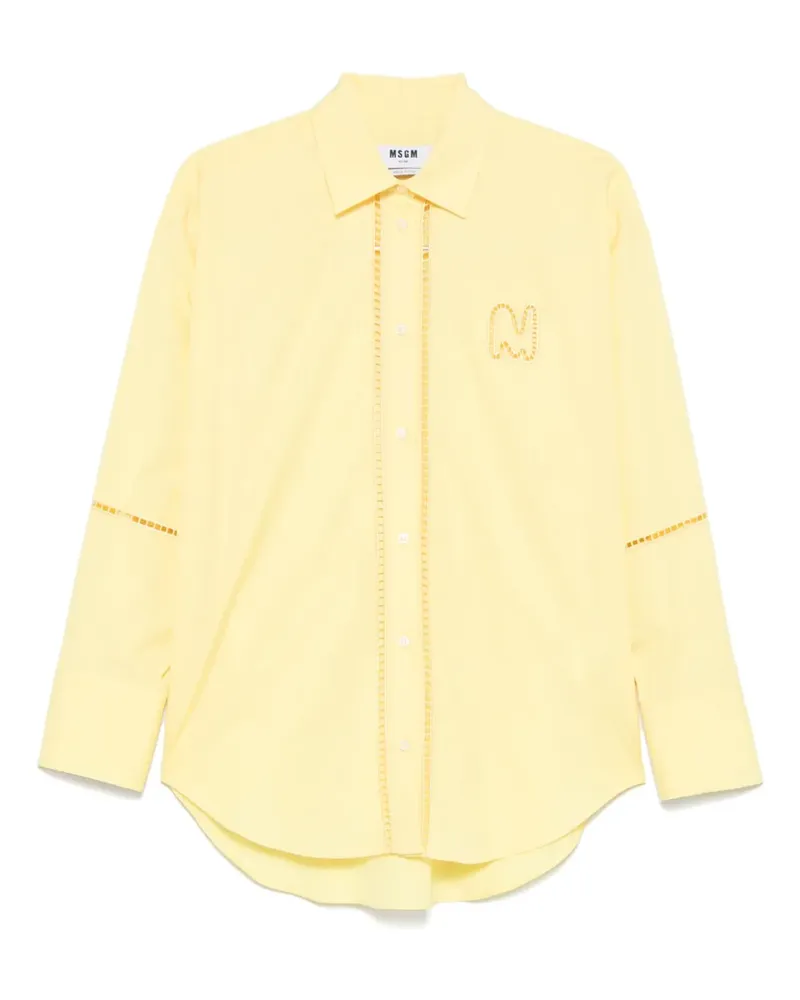 MSGM Hemd mit Logo-Stickerei - Gelb Gelb