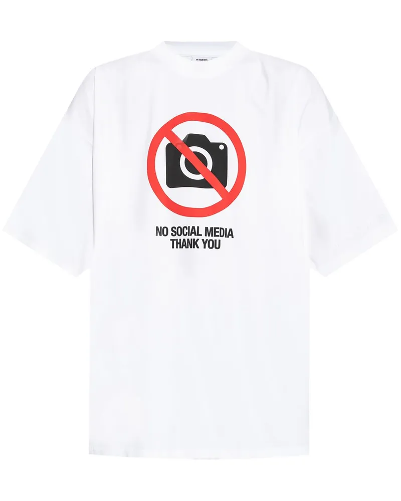 VETEMENTS No Social Media T-Shirt - Weiß Weiß