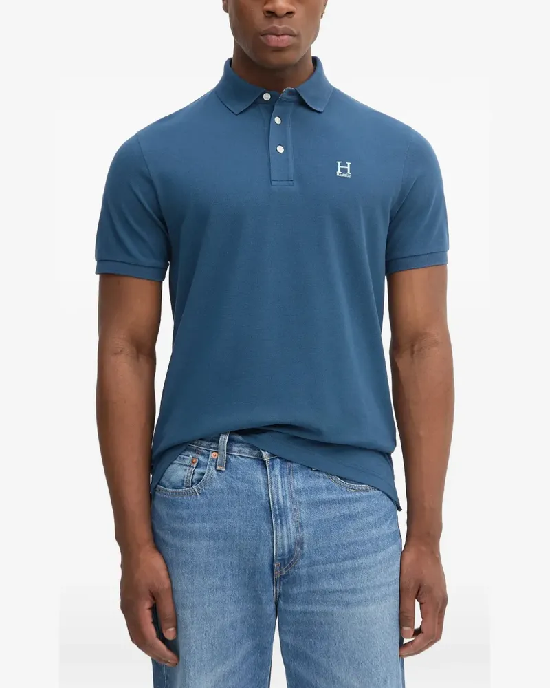 Hackett logo-embroidered polo shirt - Blau Blau