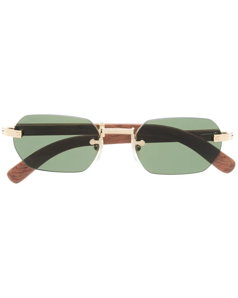 Cartier Sonnenbrille mit geometrischem Gestell - Gold Gold