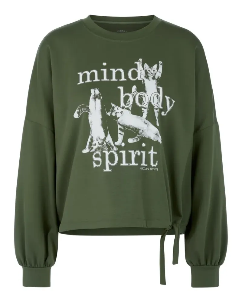 Marc Cain graphic-print drawstring hoodie - Grün Grün