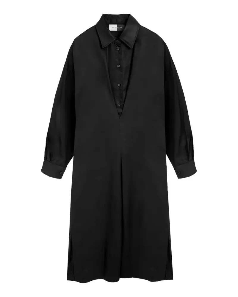 Vera Wang Mercer Midikleid im Layering-Look - Schwarz Schwarz