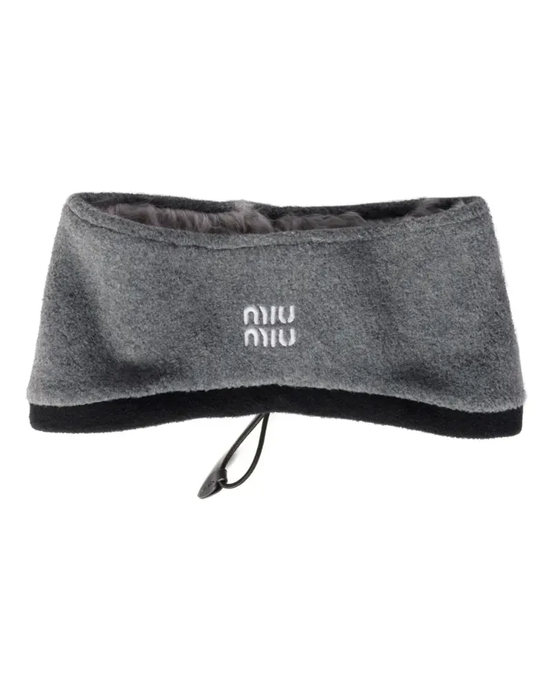 Miu Miu Haarreif aus Fleece - Grau Grau