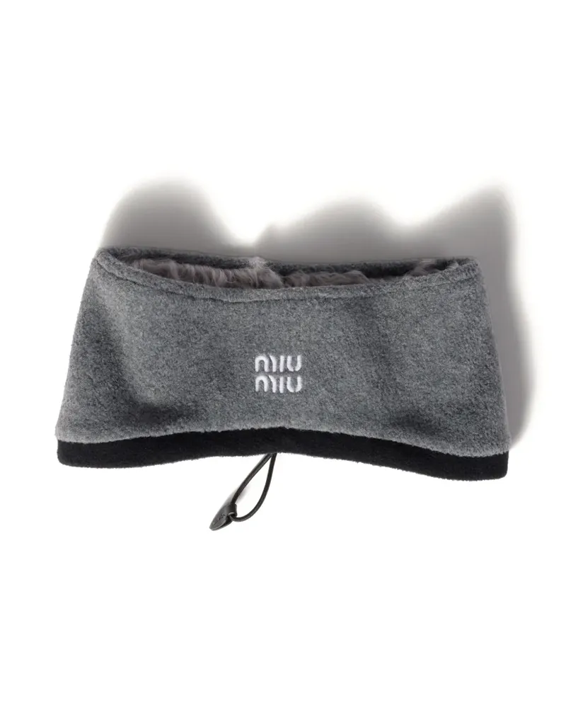 Miu Miu Haarreif aus Fleece - Grau Grau