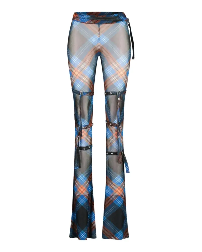 Charles Jeffrey Loverboy tartan buckle-mash trousers - Blau Blau