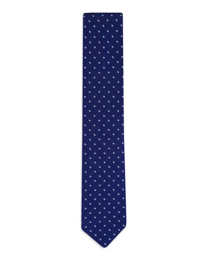 Eton polka dot-embroidered tie - Blau Blau