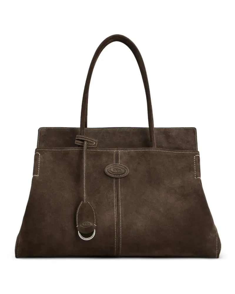 TOD'S Tote Bag mit Logo-Patch - Braun Braun