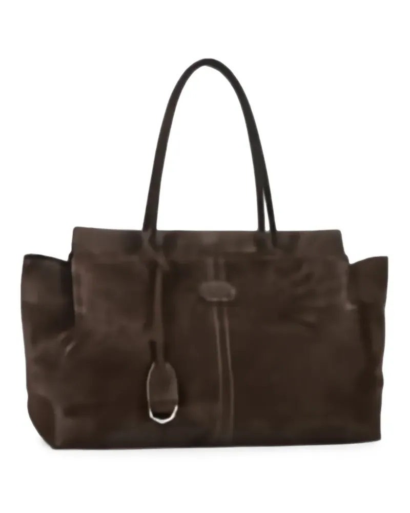 TOD'S Tote Bag mit Logo-Patch - Braun Braun
