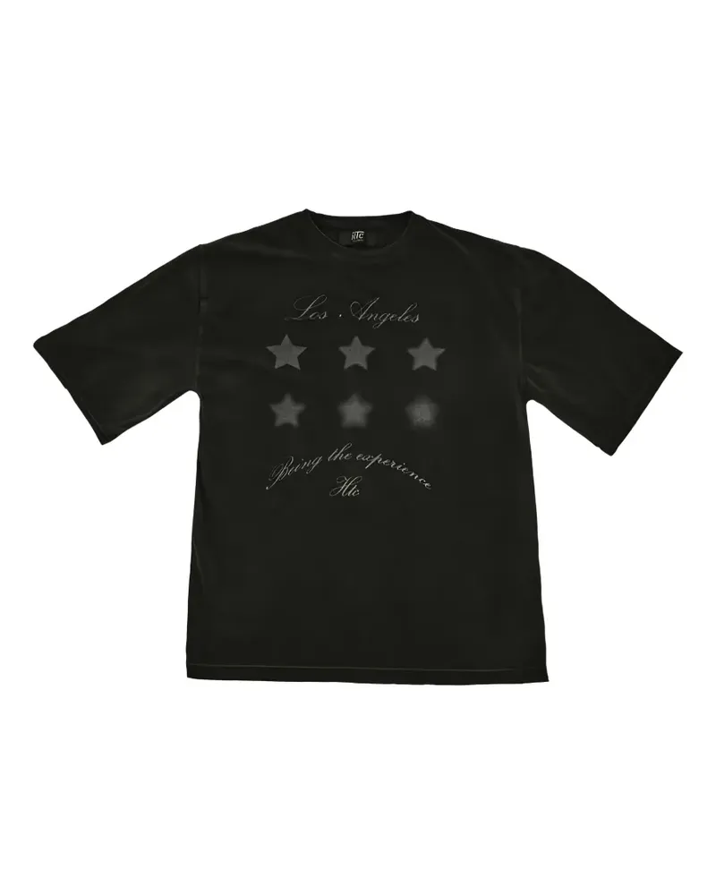 HTC Hollywood Trading Company L.A Stars star-print oversized T-shirt - Schwarz Schwarz