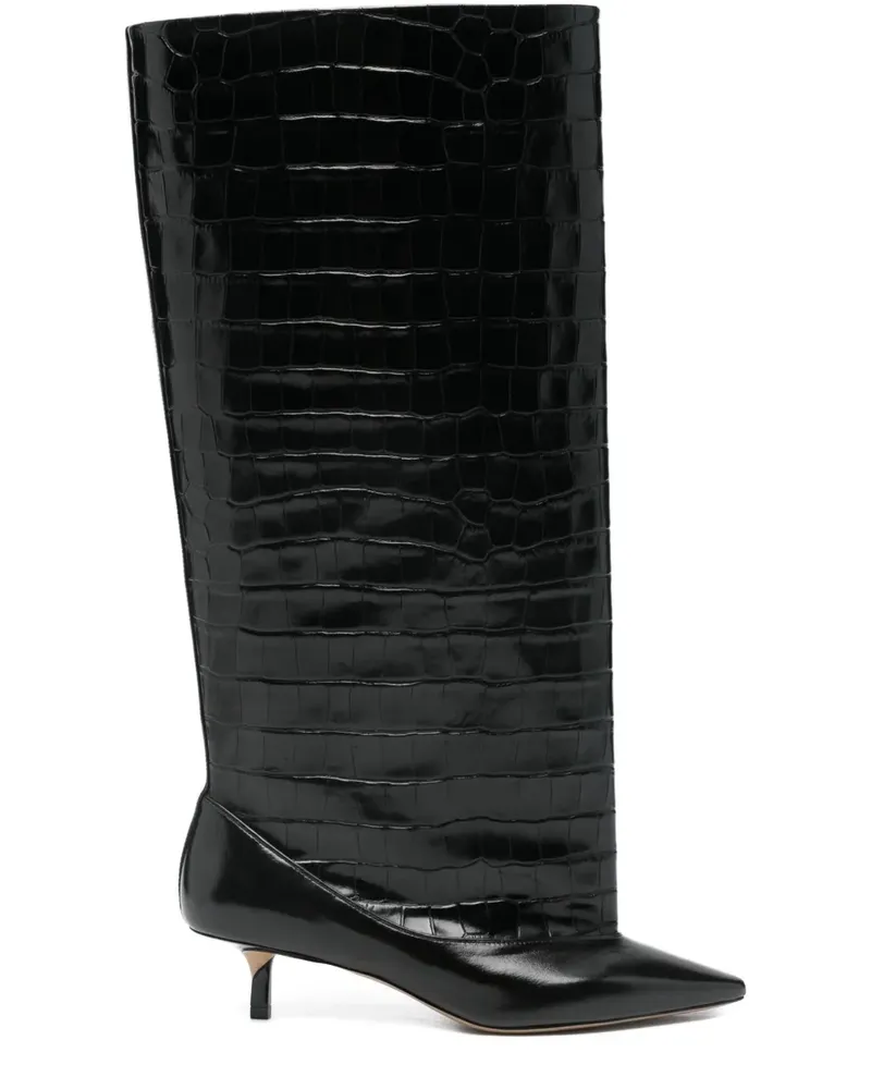 Jacquemus 45mm croc-embossed boots - Schwarz Schwarz