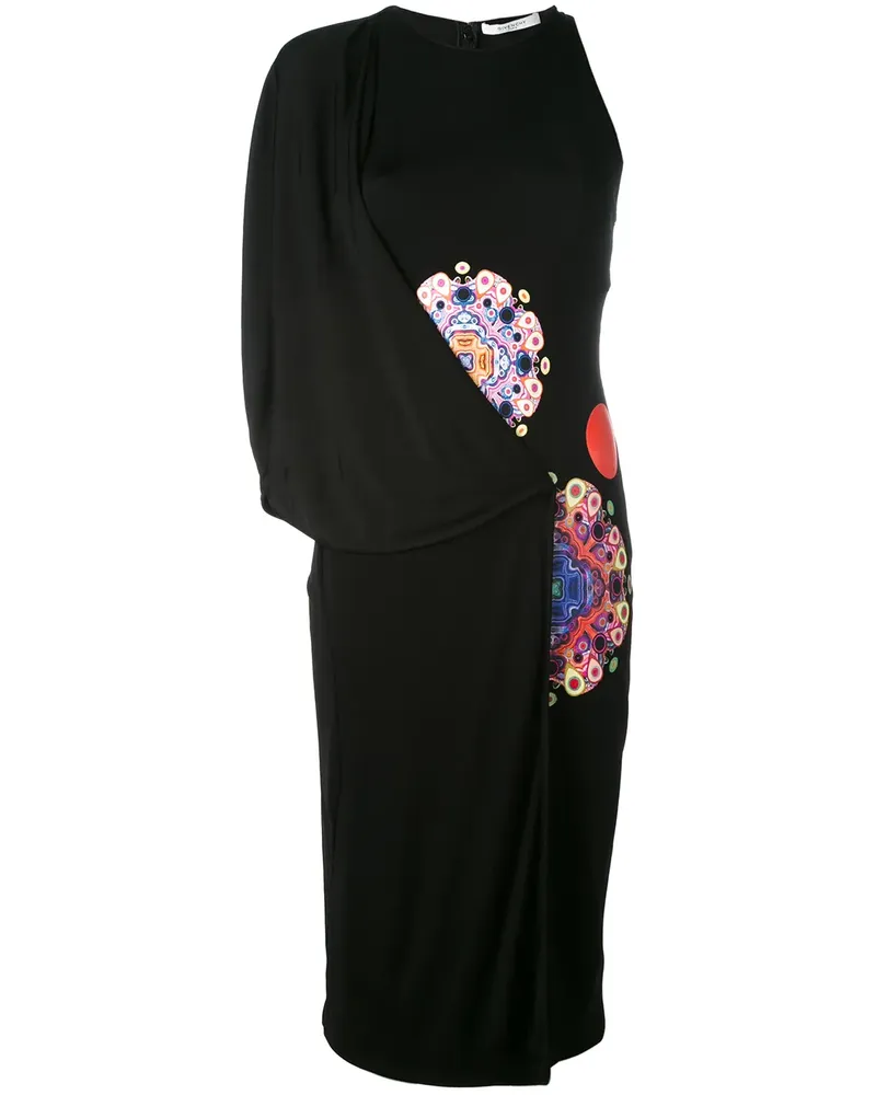 Givenchy Asymmetrisches Kleid mit Print - Schwarz Schwarz