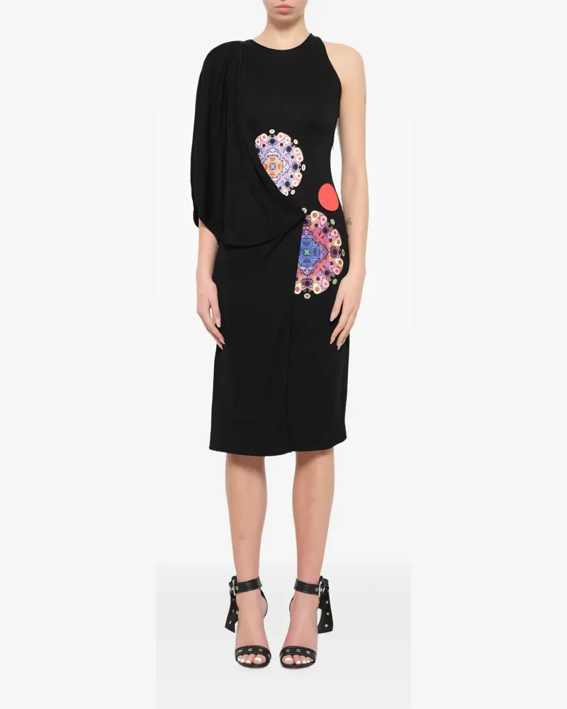 Givenchy Asymmetrisches Kleid mit Print - Schwarz Schwarz