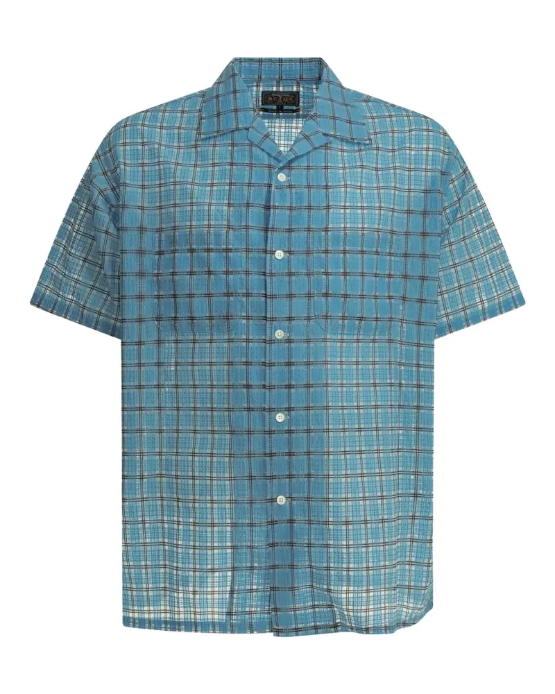 Beams Plus check-pattern short-sleeve shirt - Blau Blau