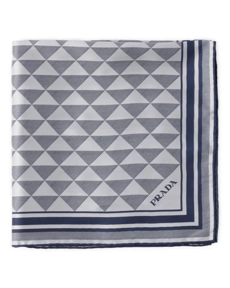 Prada Seidenschal mit Print - Blau Blau