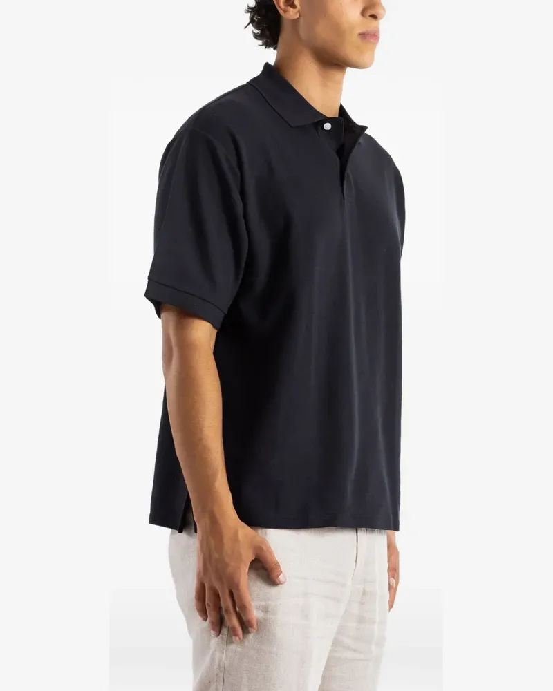 Handvaerk oversized polo shirt - Blau Blau