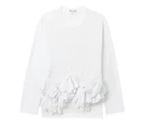 Langarmshirt mit Rüsche - Weiß