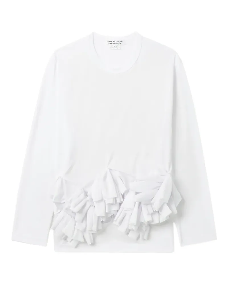 Comme des Garçons ruffled long-sleeve top - Weiß Weiß