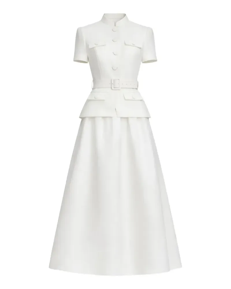 Self-Portrait tailored taffeta midi dress - Weiß Weiß