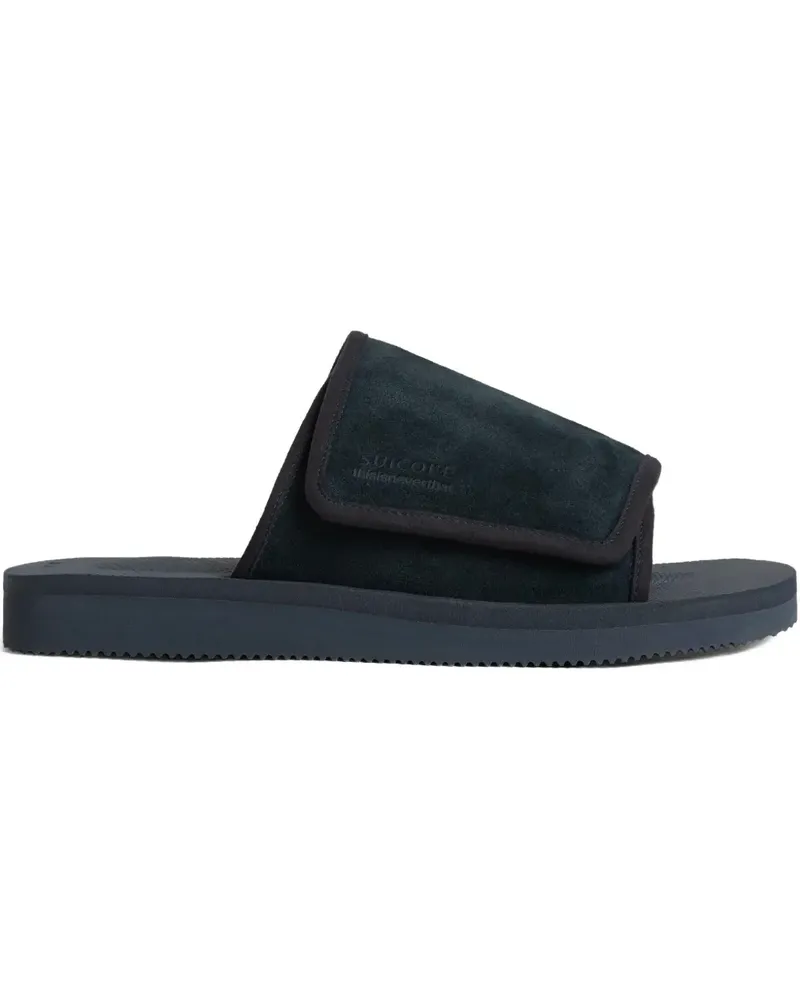 SUICOKE x ThisNever that Pantoletten mit Wildlederriemen - Blau Blau