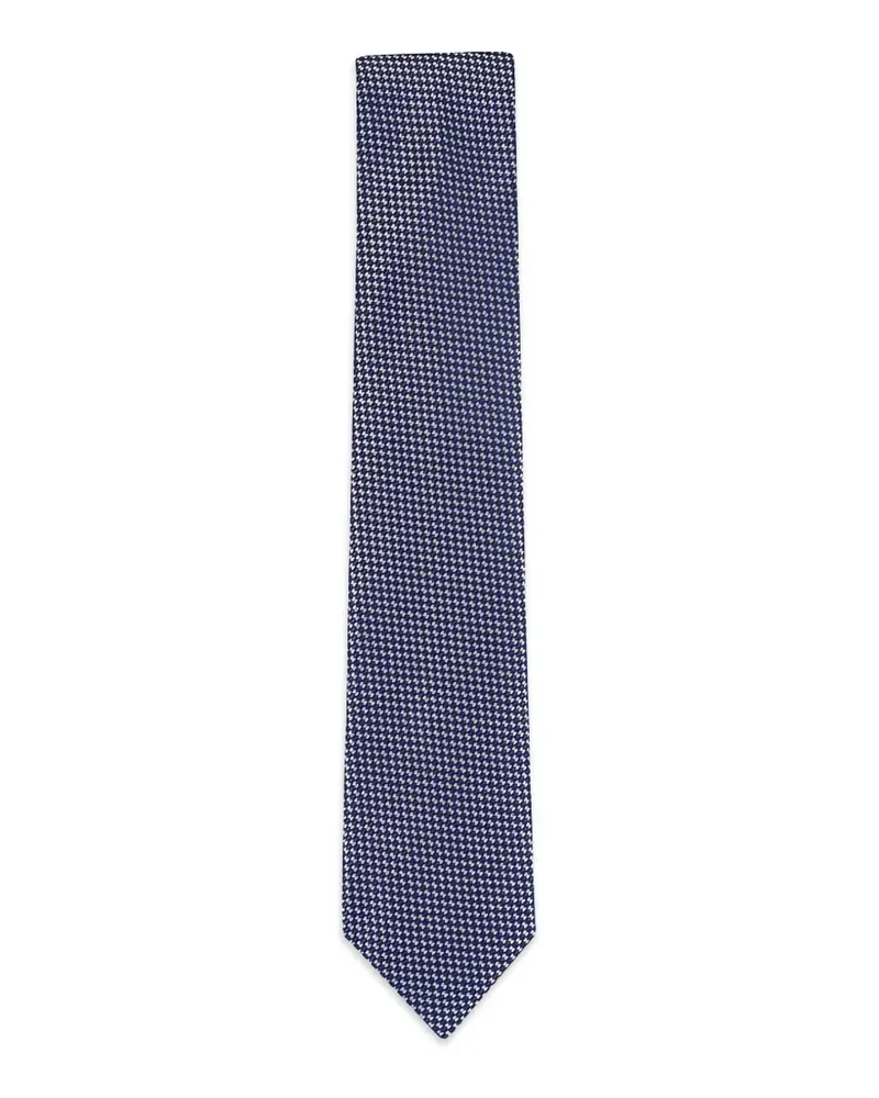 Ermenegildo Zegna micro-patterned silk tie - Blau Blau