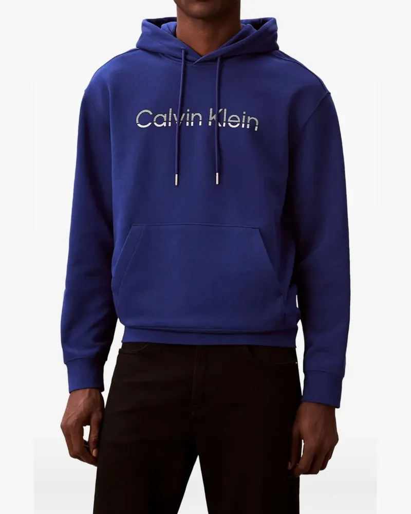 Calvin Klein Terry Hoodie mit Logo-Print - Blau Blau
