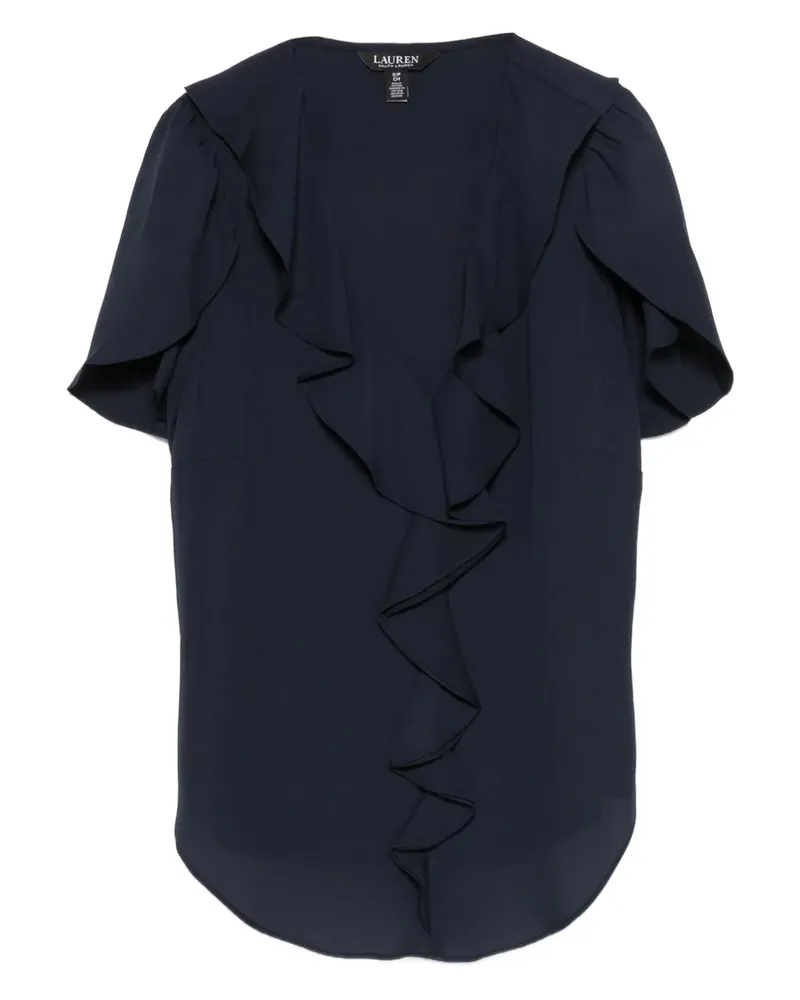 Ralph Lauren ruffle-detail short-sleeve blouse - Blau Blau