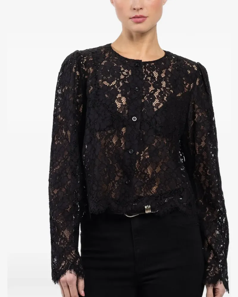Frame Denim lace buttoned shirt - Schwarz Schwarz