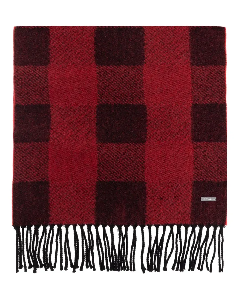 Dsquared2 Karierter Schal mit Fransen - Rot Rot