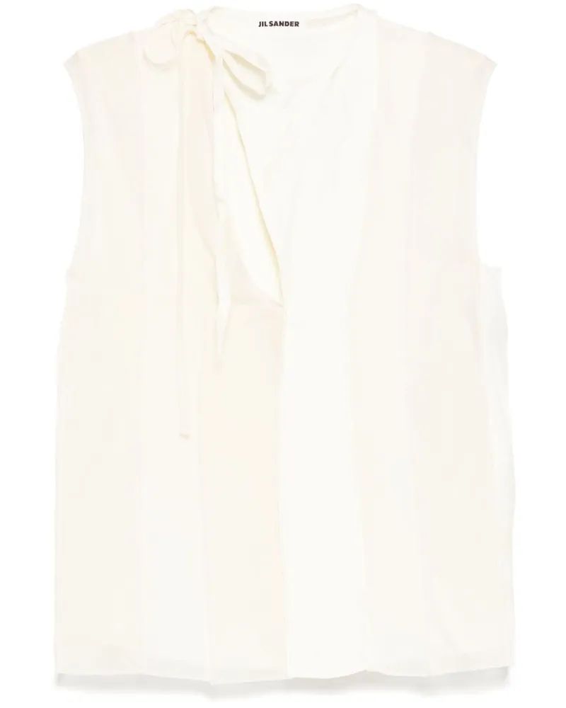 Jil Sander Tanktop mit Einsätzen - Weiß Weiß