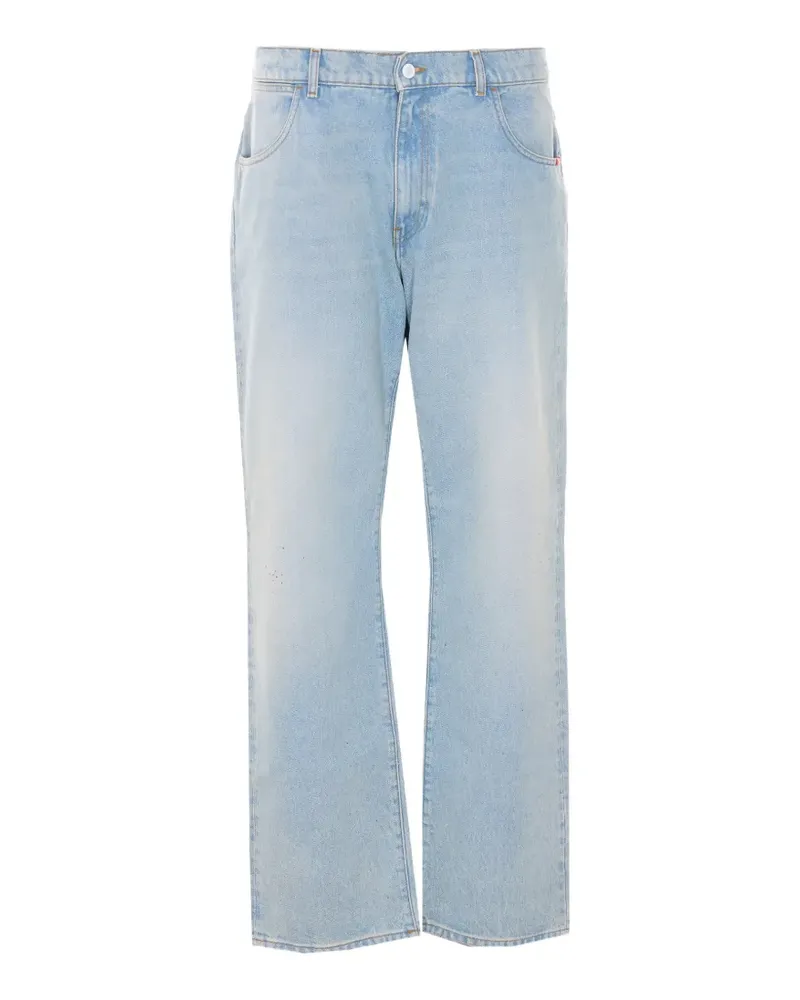 Amish James logo wide jeans - Blau Blau