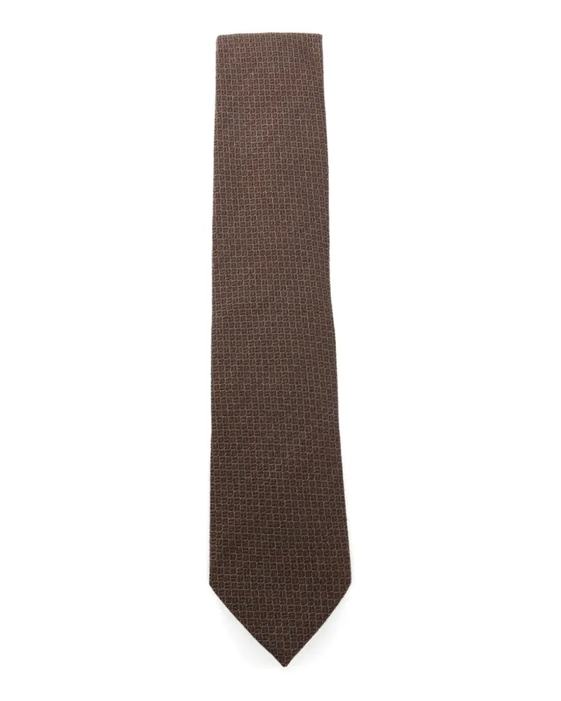 Ermenegildo Zegna Krawatte mit Mikro-Muster - Braun Braun
