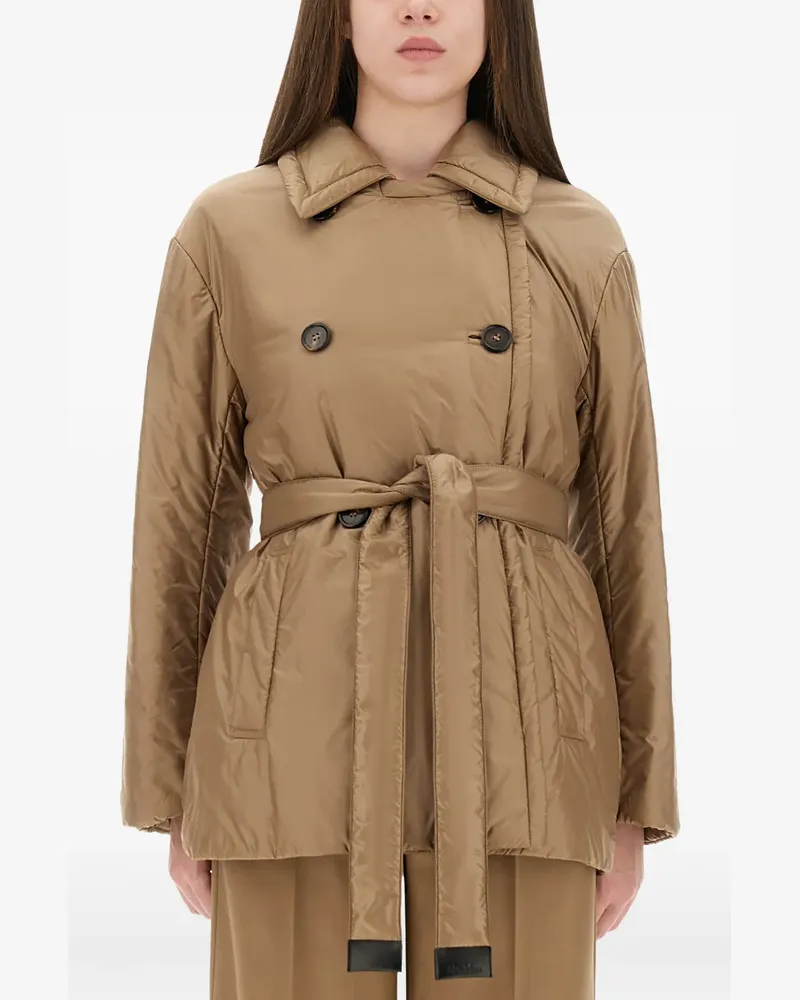 Max Mara Doppelreihige Calla Steppjacke mit Gürtel - Nude Nude