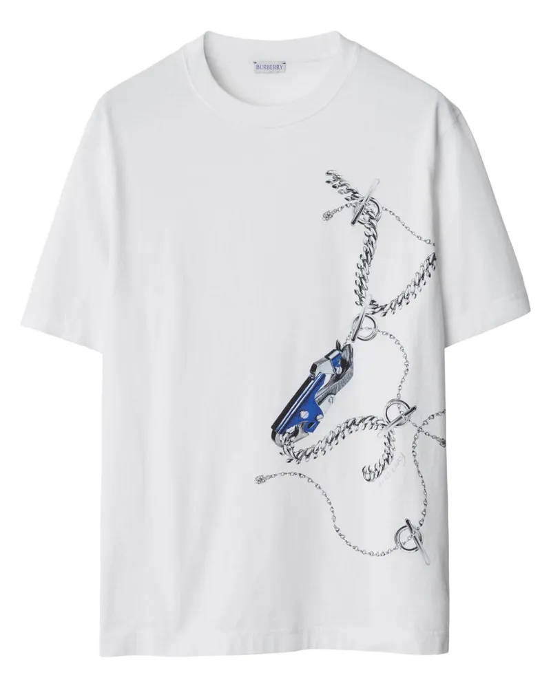 Burberry T-Shirt mit grafischem Print Weiß