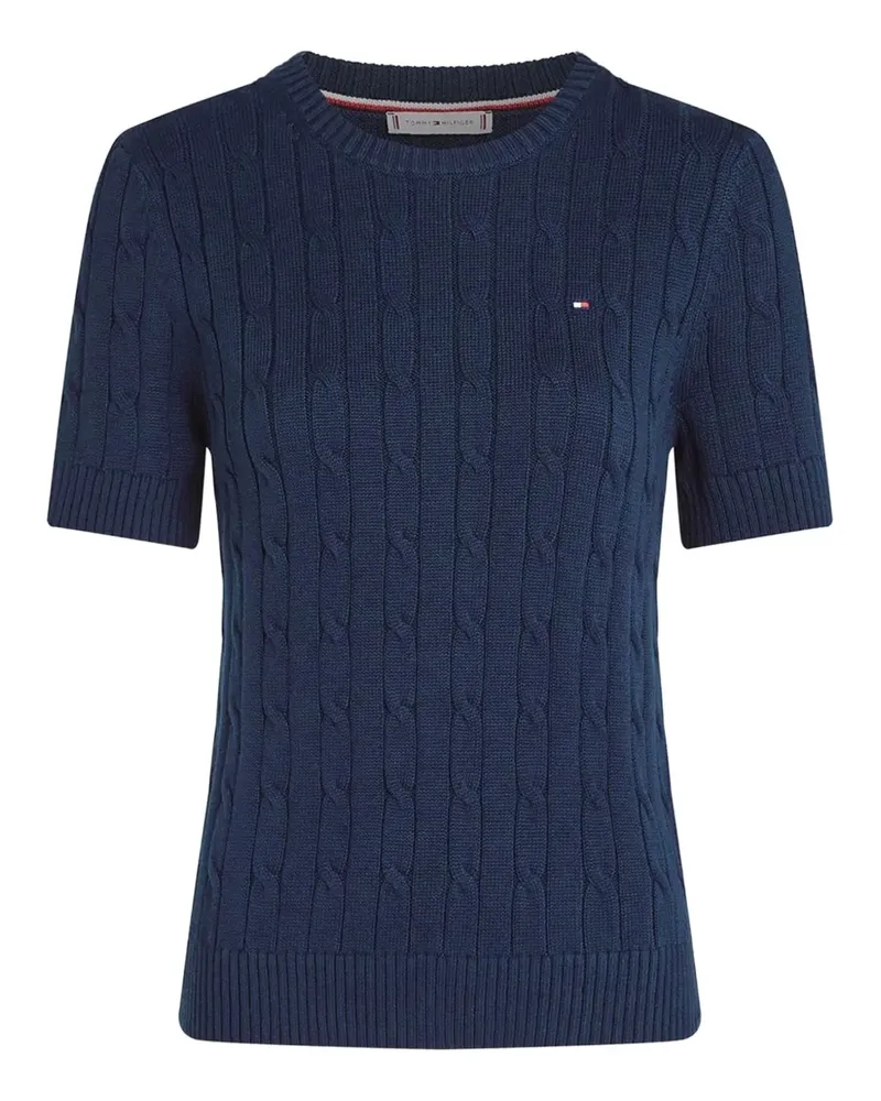 Tommy Hilfiger Pullover mit Zopfmuster - Blau Blau