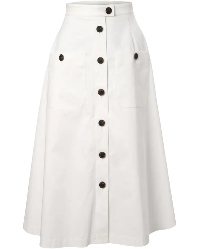 Carolina Herrera New York Midirock aus Popeline - Weiß Weiß