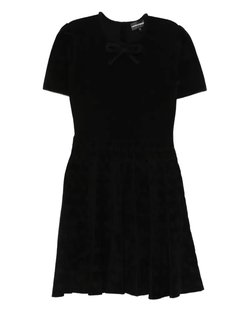Emporio Armani Plissiertes Minikleid mit Schleife - Schwarz Schwarz