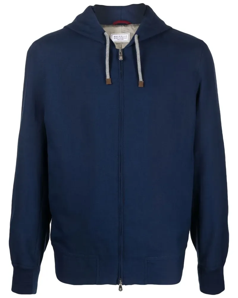 Brunello Cucinelli Kapuzenjacke mit Reißverschluss - Blau Blau