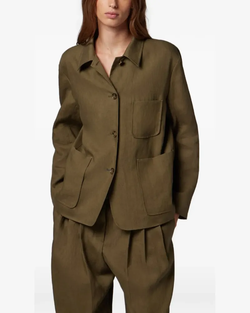 Paul Smith Hemdjacke aus Leinen - Grün Grün